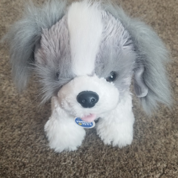 Build a Bear Plush Dog Gray White - Picture 2 of 6